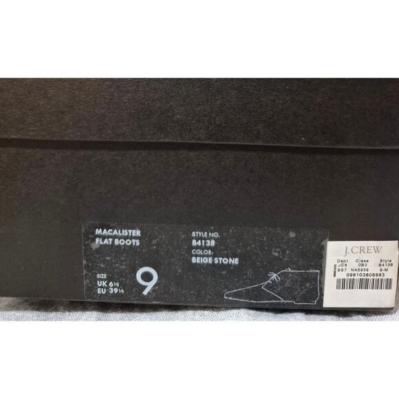 J. Crew Beige Stone MacAllister Desert Leather Flat Ankle Boot Size 9 EUC - Picture 9 of 9
